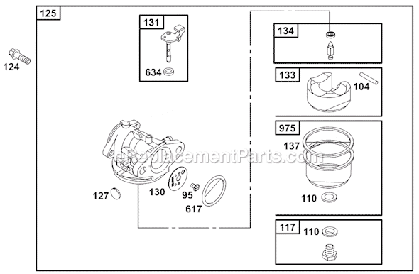 Page D Diagram and Parts List for 12B800SERIES  Briggs and Stratton Engine